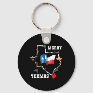 Merry Texmas Texas Flag Christmas Xmas Family Holi Keychain