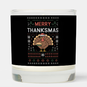 Merry Thanksmas Christmas Thanksgiving Turkey Scented Candle