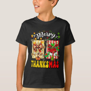 Merry Thanksmas Thanksgiving Christmas Coquette Bo T-Shirt