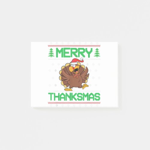 Merry thanksmas thanksgiving turkey ugly christmas post_it notes