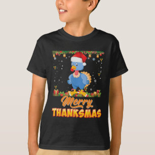 Merry Thanksmas Turkey Santa Elf Thanksgiving Chri T-Shirt