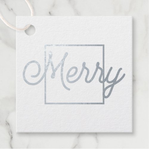 Merry To and From Christmas Real Silver Gold Foil Foil Favor Tags