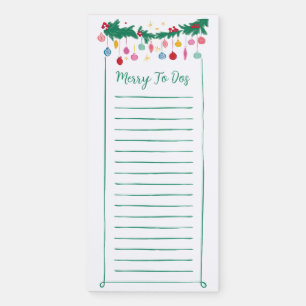 Merry To Do Christmas Ornament List Magnetic Notepad