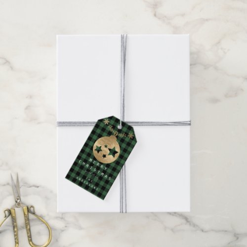 Merry To Holiday Christmas Baubles Buffalo Green Gift Tags