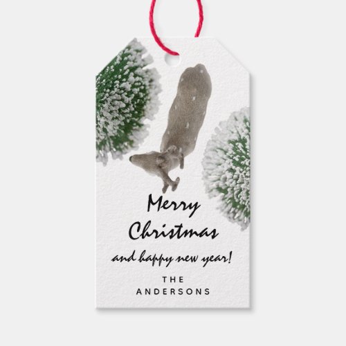 Merry To Holiday Gift Happy Christmas Deer Gift Tags