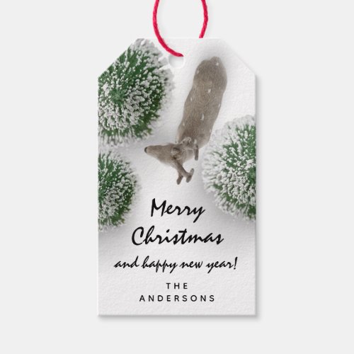 Merry To Holiday Gift Happy Holidays Deer Gift Tags