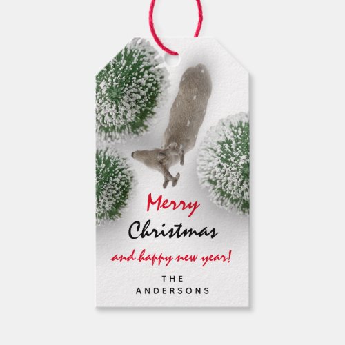 Merry To Holiday Gift Happy Holidays Deer Gift Tags