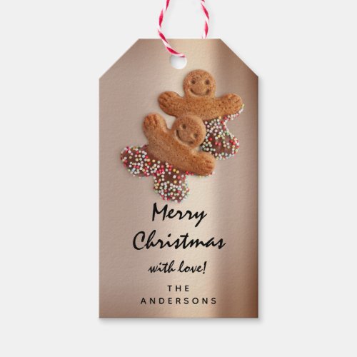 Merry To Holiday Gift Happy New Gingerbread Rose Gift Tags