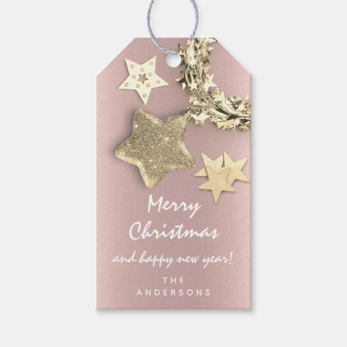 Merry To Holiday Gift Happy Year Rose Jingle Bells Gift Tags