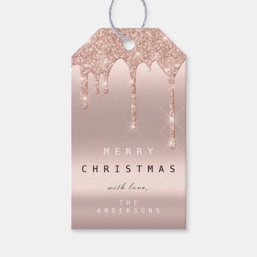 Merry To Holiday Gift Tag Glitter Drips Spark Glam