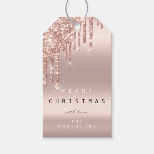 Merry To Holiday Gift Tag Glitter Drips Spark Lux