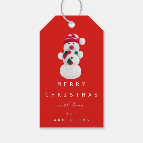 Merry To Holiday Gift Tag Snowman