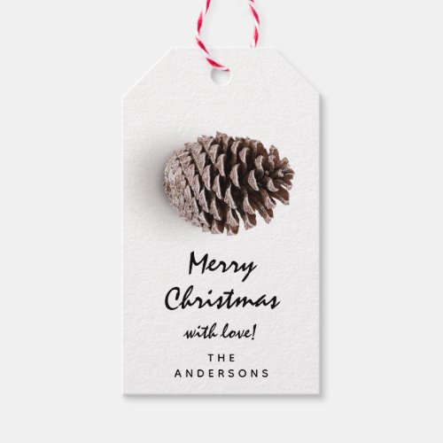 Merry To Holiday Gift With Love White Cone Gift Tags