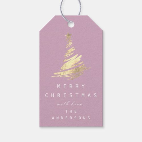 Merry To Name From Holiday Christmas Gold Lavender Gift Tags