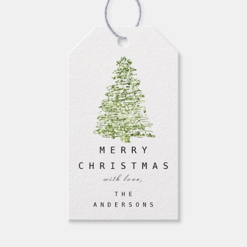 Merry To Name Holiday Christmas Tree Mint Green Gift Tags