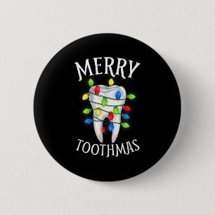 Merry Toothmas Christmas Light Molar Tooth Hygieni Button