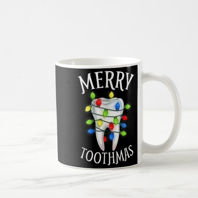 Merry Toothmas Christmas Light Molar Tooth Hygieni Coffee Mug (Right)