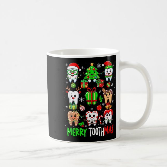 Merry Toothmas Teeth Collection Santa Reindeer Xma Coffee Mug (Right)
