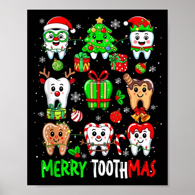 Merry Toothmas Teeth Collection Santa Reindeer Xma Poster (Front)