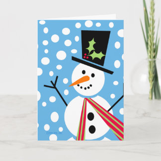 Merry Top Hat Snowman Greeting Card