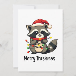 Merry Trashmas Funny Raccoon Christmas Holiday Invitation
