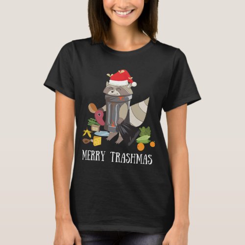 Merry Trashmas Raccoon Santa Claus Trash Panda Chr T_Shirt