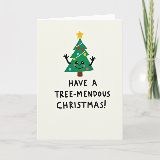Merry Tree Mendous Christmas Card (Front)