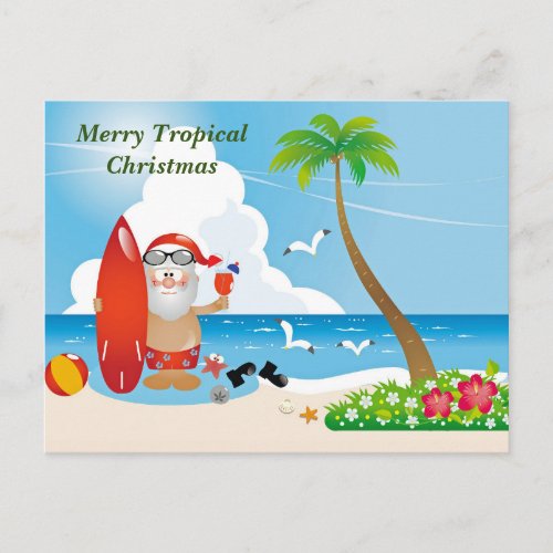 Merry Tropical Christmas Postcard