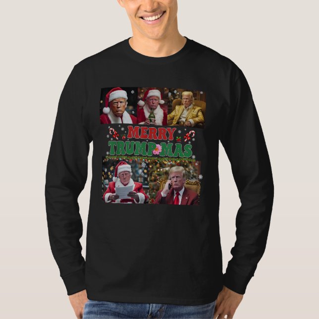 Merry Trumpmas Funny Santa Trump Merry Christmas T-Shirt (Front)