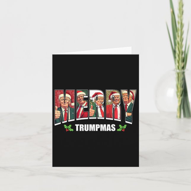 Merry Trumpmas Santa Trump Christmas Pajamas Funny Card (Front)