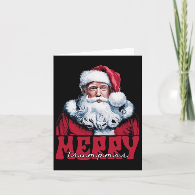 Merry Trumpmas Santa Trump Christmas Pajamas Funny Card (Front)