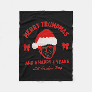 Merry Trumpmas Santa Trump Christmas Pajamas Funny Fleece Blanket