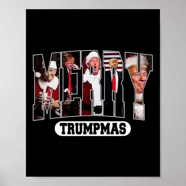 Merry Trumpmas Santa Trump Christmas Pajamas Funny Poster (Front)