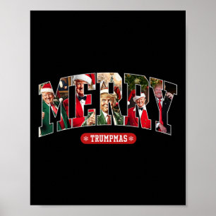 Merry Trumpmas Santa Trump Christmas Pajamas Funny Poster