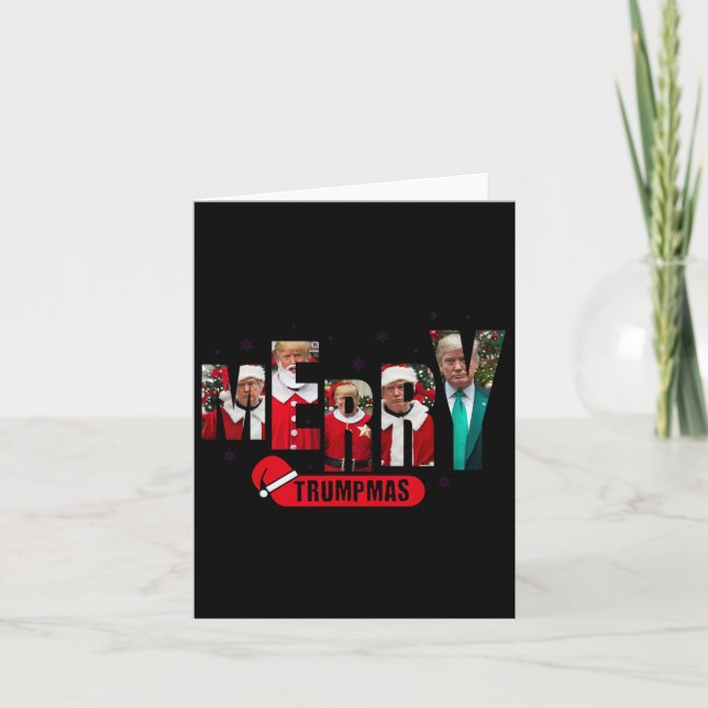 Merry Trumpmas Santa Trump Christmas Pajamas Humor Card (Front)