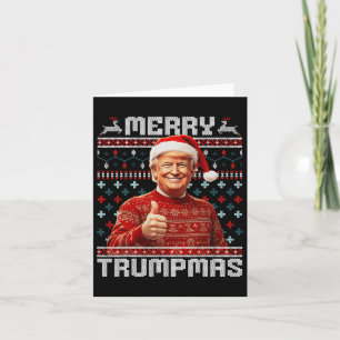 Merry Trumpmas Santa Trump Christmas Pajamas Ugly Card