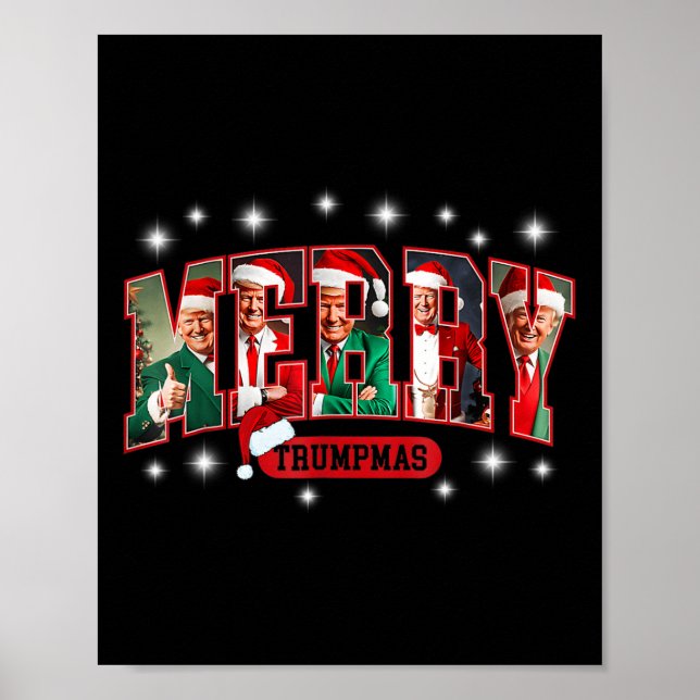 Merry Trumpmas Santa Trump Funny Christmas Pajamas Poster (Front)