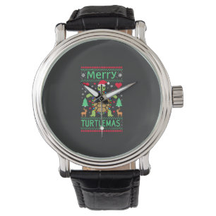 Merry Turtlemas Christmas Lights Cute Turtle Santa Watch