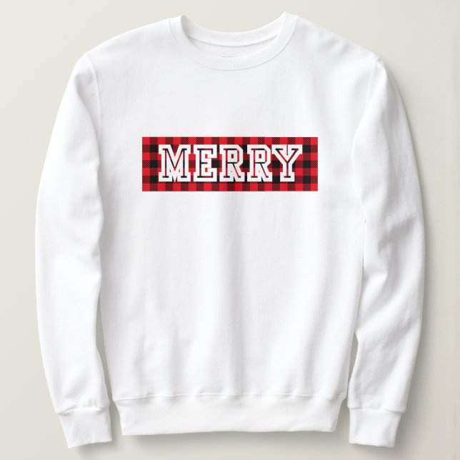 Merry Ugly Christmas Sweater, red black Sweatshirt (Design Front)