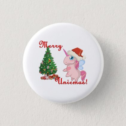 Merry Unicmas (Merry Christmas via Unicorn way) Button