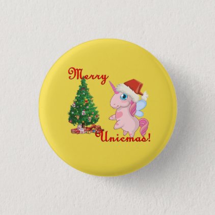 Merry Unicmas (Merry Christmas via Unicorn way) Button