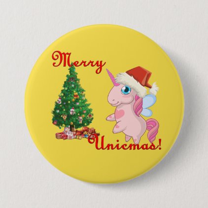 Merry Unicmas (Merry Christmas via Unicorn way) Button