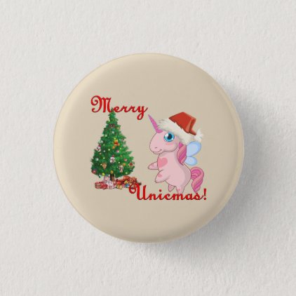 Merry Unicmas (Merry Christmas via Unicorn way) Pinback Button