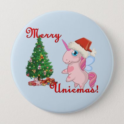 Merry Unicmas (Merry Christmas via Unicorn way) Pinback Button