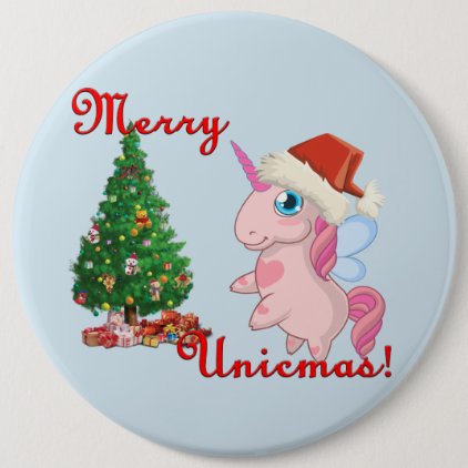 Merry Unicmas (Merry Christmas via Unicorn way) Pinback Button