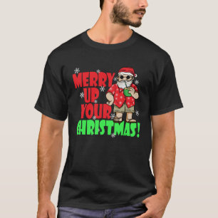 Merry Up Your Christmas Santa Claus Hawaiian Vacay T-Shirt