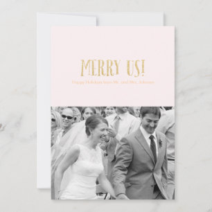 Merry Us! Holiday Photo Card-Glitter & Petal Card