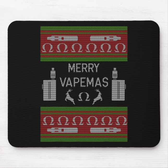 Merry Vapemas - Vaping Ugly Christmas Sweater  Mouse Pad (Front)