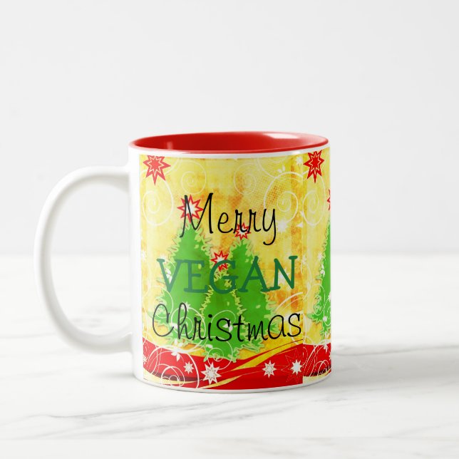 Merry Vegan Christmas,  Christmas Mug For Vegan (Left)