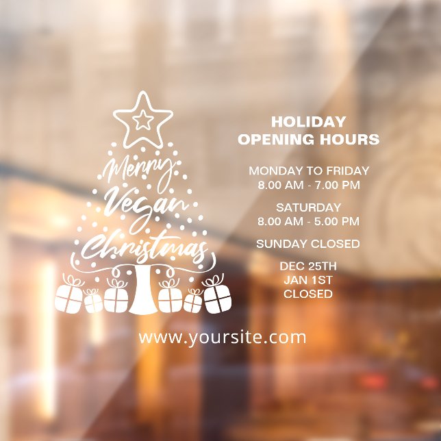 Merry Vegan Christmas, Opening Hours Sign (Sheet 2)